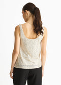 Sequin cowl neck cami top, champagne