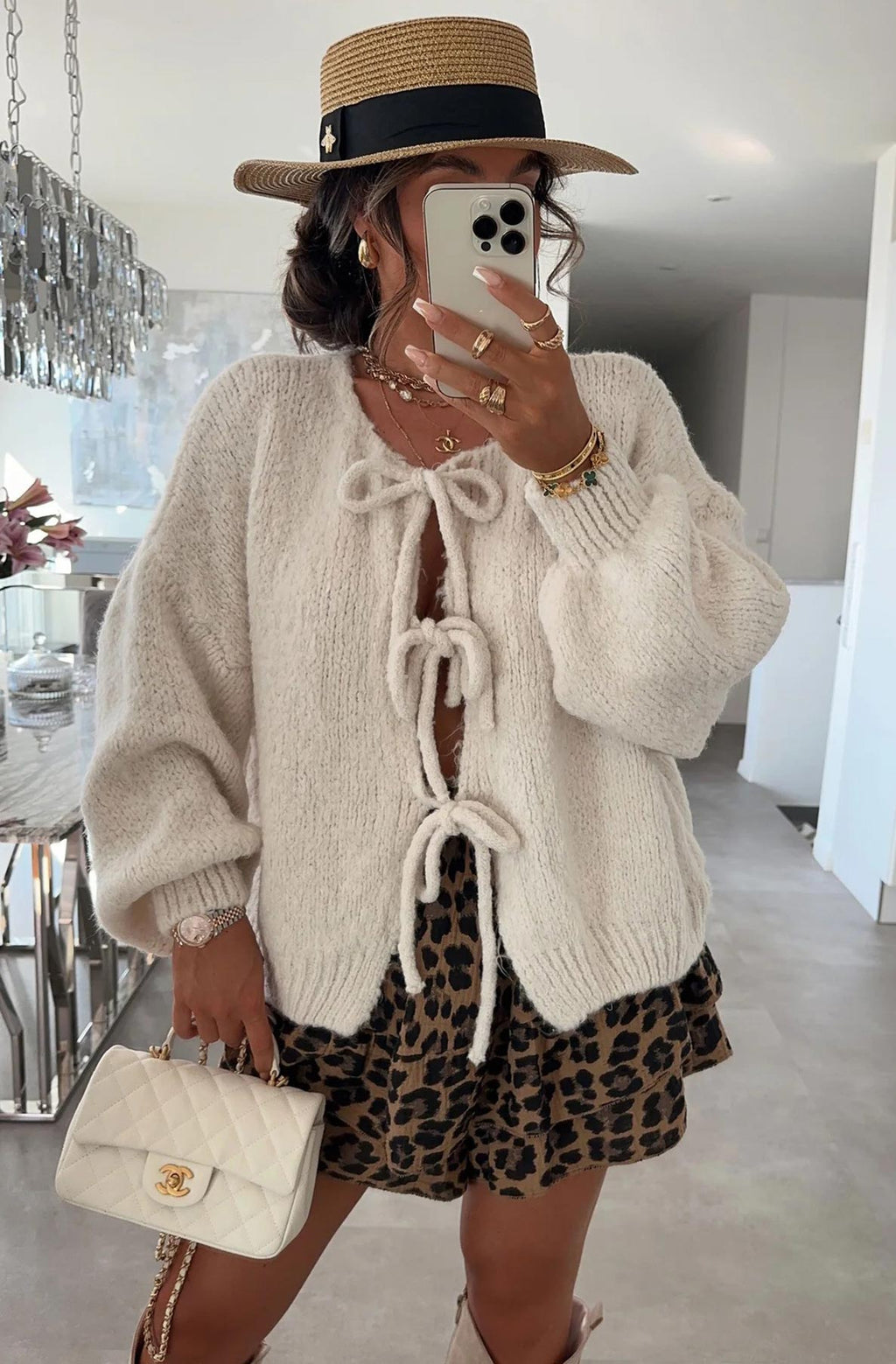 Meredith tie up knitted cardigan