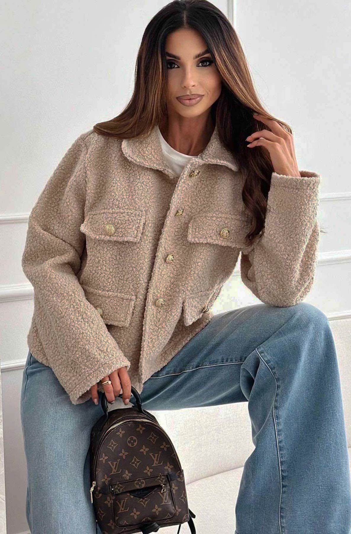 Shaya boucle style jacket, beige